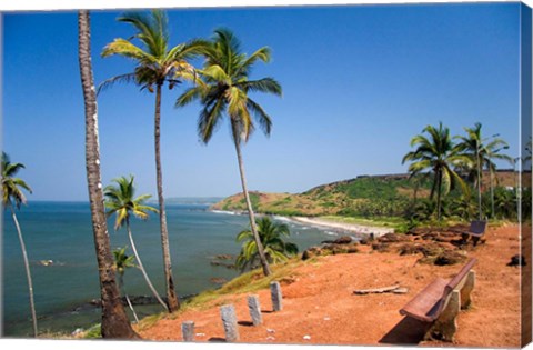 Framed Goa, India. Big and Little Vagator beaches Print