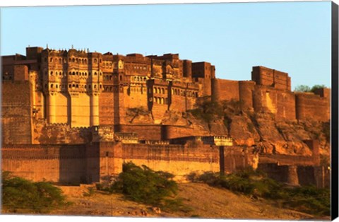 Framed Umaid Bhawan Palace at Sunset, Jodhpur, Rajasthan, India Print