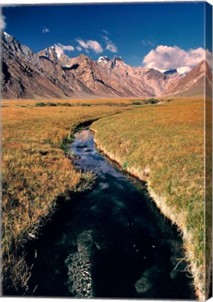 Framed India, Ladakh, Pensila, Mountain stream Print