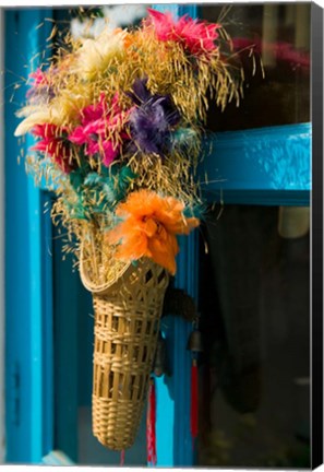 Framed Decorative Flowers in Shopping Village, Delhi, India Print