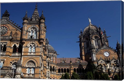 Framed Chhatrapati Shivaji (Victoria) Terminus, Mumbai, India Print