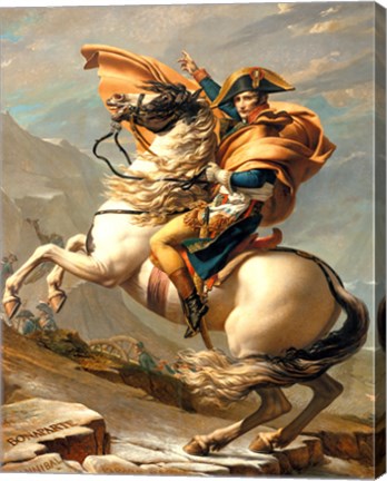 Framed Napoleon Crossing the Alps at the St Bernard Pass Print