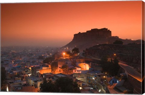 Framed Meherangarh Fort and Town, Rajasthan, India Print