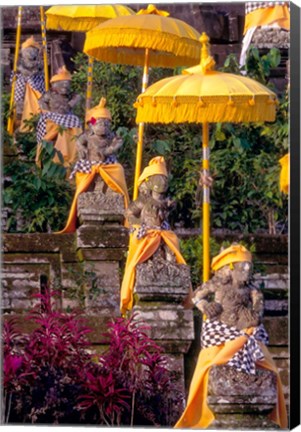 Framed Statues at Mother Temple Adorned in Yellow, Indonesia Print