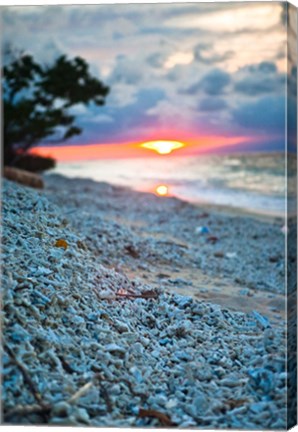 Framed Gili Islands, Indonesia, Sunset along the beach Print