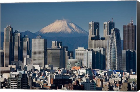 Framed Tokyo, Shinjuku, City Skyline, Mount Fuji, Japan Print