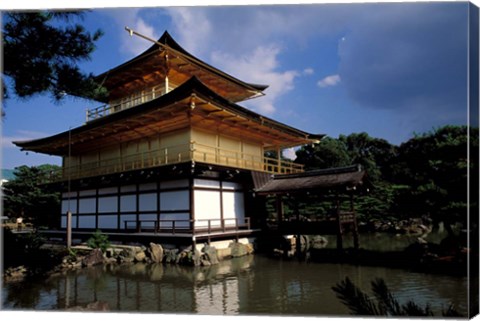 Framed Golden Pavilion, Zen Temple, Kinkakuji, Kyoto, Japan Print