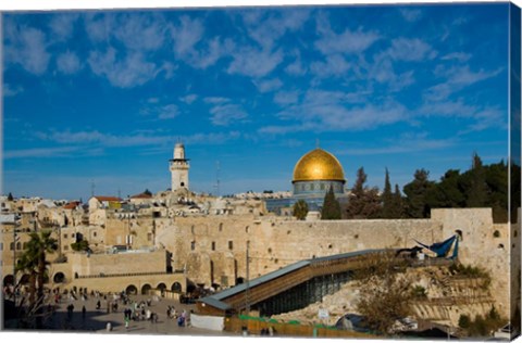 Framed Israel, Jerusalem, Western Wall and Dome of the Rock Print