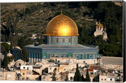 Framed elevated city view, Jerusalem, Israel Print