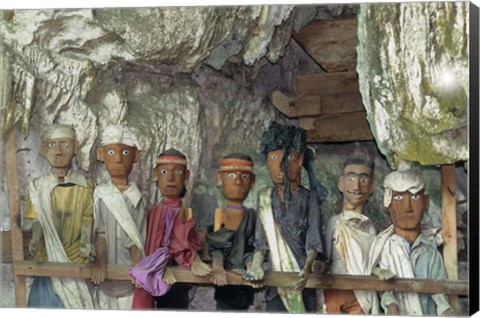 Framed Tau Tau, Effigies of Departed Nobles, Cave Tombs at Tampangallo Village,  Tana Toraja, Sulawesi, Indonesia Print