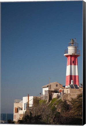 Framed Israel, Tel Aviv, Jaffa, Jaffa Old Port, lighthouse Print