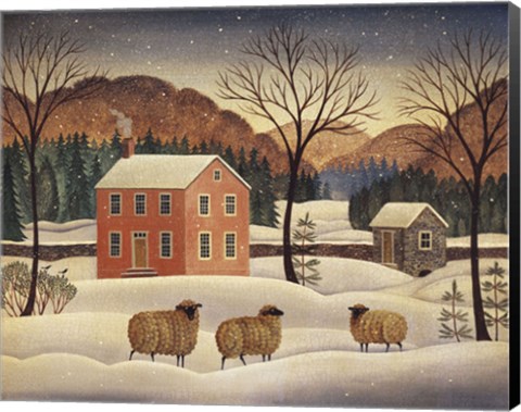 Framed Winter Sheep II Print