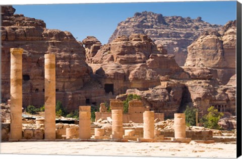 Framed Great Temple, Petra, UNESCO Heritage Site, Jordan Print