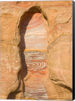 Framed Rock texture of cave wall, Petra, Jordan Print