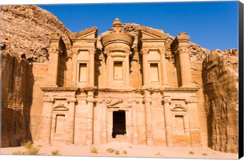 Framed Monastery or El Deir, Petra, UNESCO Heritage Site, Jordan Print