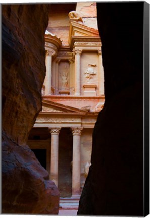 Framed Jordan, Petra, Treasury (Al-Khazneh), Siq, tomb Print