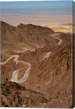 Framed Jordan, Winding highway from Wadi Musa to Wadi Araba Print