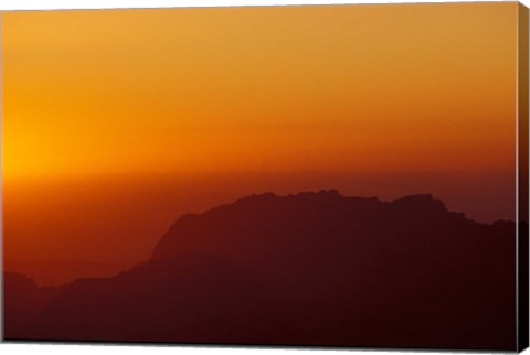 Framed Sunset on Petra Valley, Jordan Print