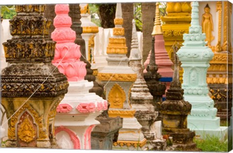 Framed Grave Stupas at Wat Si Saket, Vientiane, Laos Print