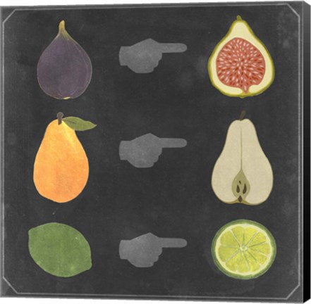 Framed Blackboard Fruit I Print