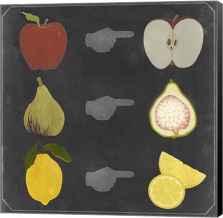 Framed Blackboard Fruit II Print