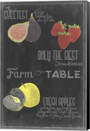 Framed Blackboard Fruit III Print