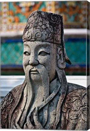 Framed Farang Guard, Wat Pho, Bangkok, Thailand Print