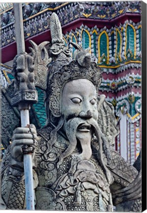 Framed Head of Farang Guard, Wat Pho, Bangkok, Thailand. Print