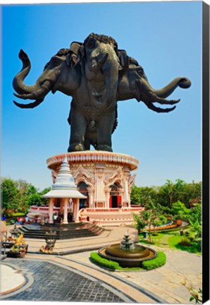 Framed Giant three headed elephant, the Erawan Museum in Samut Prakan, Bangkok, Thailand Print