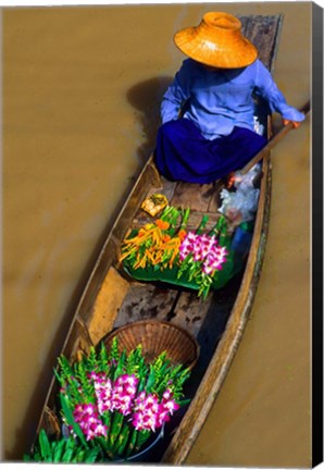 Framed Floating Market at Damnernsaduak near Bangkok Thailand (MR) Print