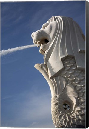 Framed Singapore. Merlion statue in the Merlion Park Print