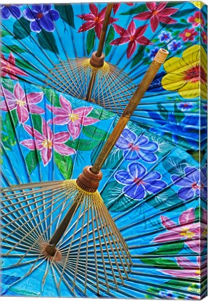 Framed Decorative umbrellas, Chiang Mai, Thailand Print