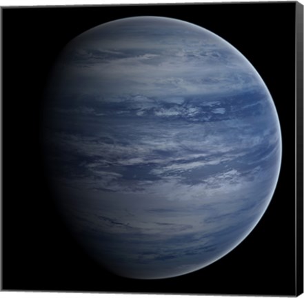 Framed Artist&#39;s concept of a blue-white gas giant planet Print