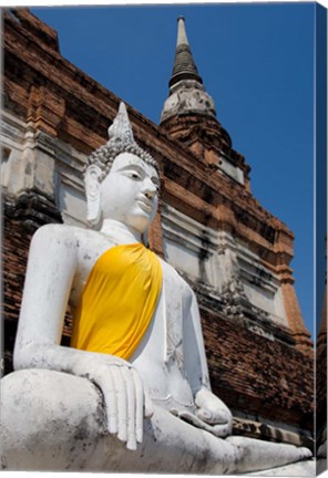 Framed Close up of Buddha statue, Ayutthaya, Thailand Print