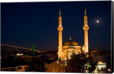 Framed Mecidiye Mosque, Bosphorus Bridge, Ortakoy, Istanbul Print