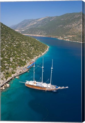 Framed Turkish Yacht, Fethiye bay, Turkey Print