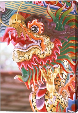 Framed Thailand, Bangkok Dragon in chinese temple Print