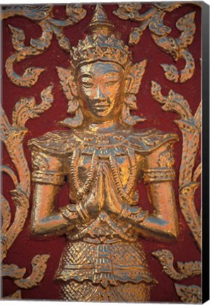 Framed Gold Leafed Deatil at Wat Doi Suthep, Chiang Mai, Thailand Print