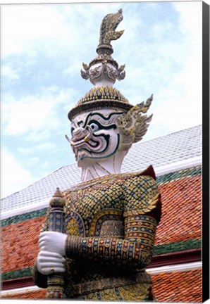 Framed Close-up of Statue at Emerald Palace in Grand Palace, Bangkok, Thailand Print