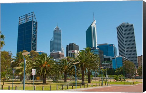Framed Skyline of new buildings, Perth, Western Australia Print