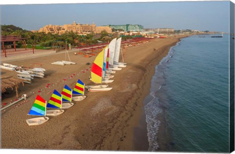 Framed Sailboats on the Beach, Belek, Antalya, Turkey Print