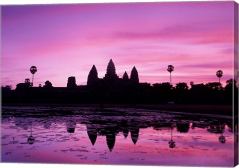 Framed View of Temple at Dawn, Angkor Wat, Siem Reap, Cambodia Print