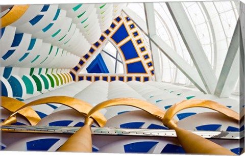 Framed Abstract of pillars at Burj Al Arab, Dubai, United Arab Emirates Print