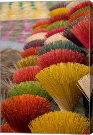 Framed Colorful handmade incense sticks, Da Nang, Vietnam Print