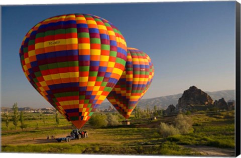 Framed Turkey in Cappadocia and hot air ballooning Print