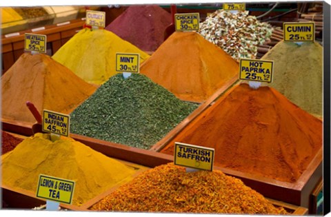 Framed Items for sale in Spice Market, Istanbul, Turkey Print