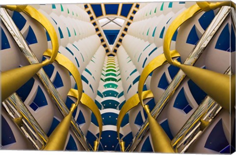 Framed Architectural details inside Burj Al Arab Hotel, Dubai, United Arab Emirates Print