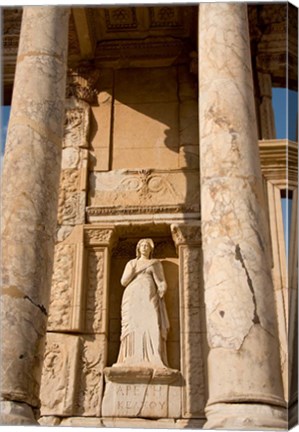 Framed Turkey, Kusadasi, Ephesus, Celsus Library statue detail Print