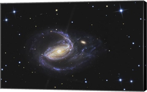 Framed NGC 1097, Barred Spiral Galaxy in the Constellation Fornax Print