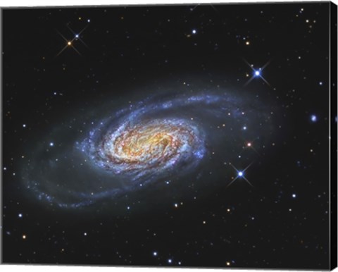 Framed NGC 2903, A Barred Spiral Galaxy in the Constellation of Leo Print